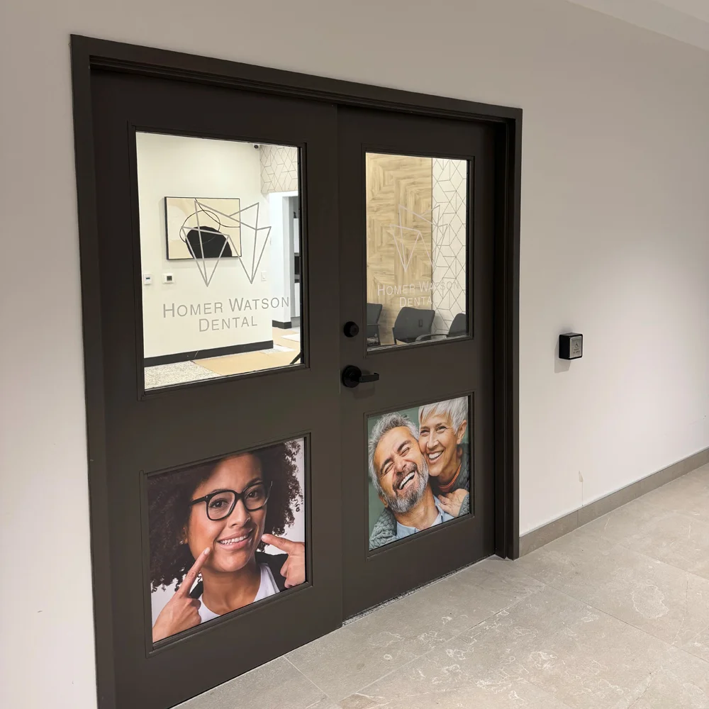 Entrance door of Homer Watson Dental clinic in Kitchener