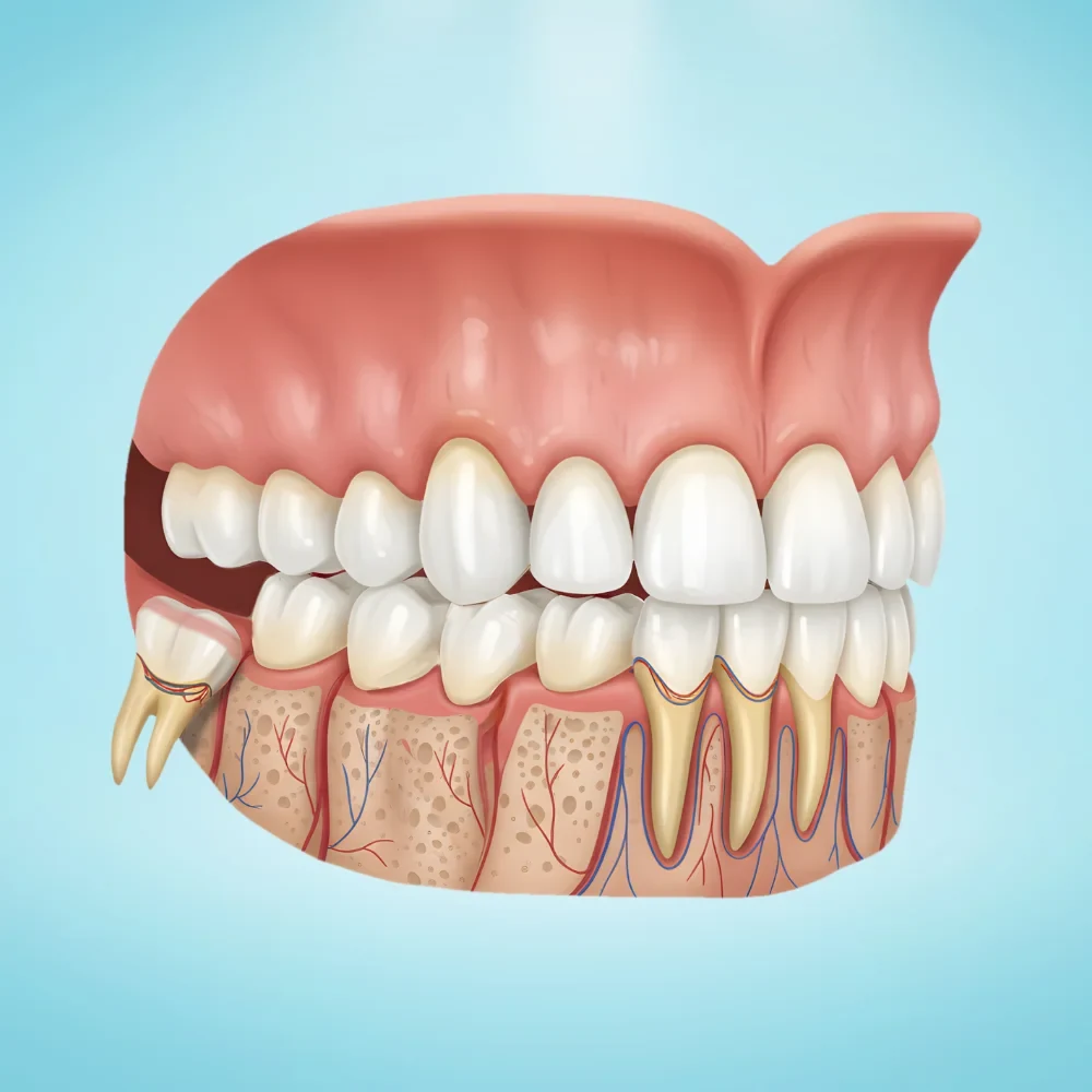 Impacted wisdom tooth causing pain and requiring surgical removal