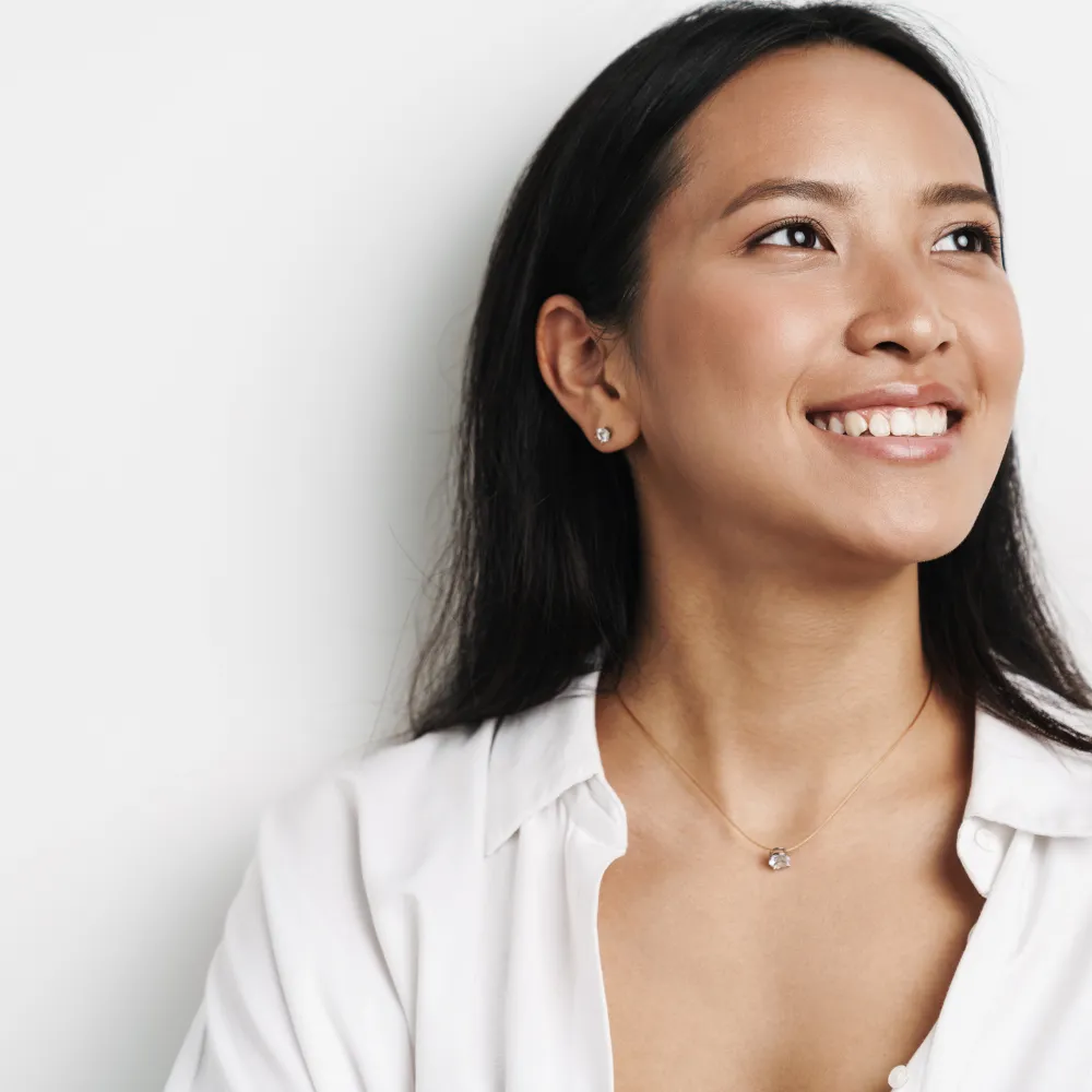 Adult with healthy teeth after preventive dental care